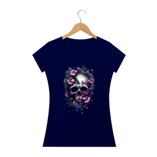 Nome do produto CAVEIRA FLORES MAGENTA - Camiseta Personalizada com Estampa de Caveira