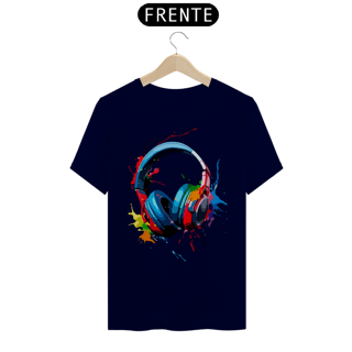 Nome do produto COLORFUL HEAD PHONES - Camiseta Personalizada com Estampa Geek