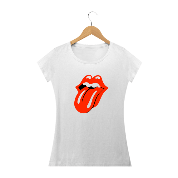 BOCA ROLLING STONES - Camiseta Feminina Personalizada com Estampa Banda