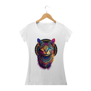 Nome do produto GATO INDIANO - Camiseta Personalizada com Estampa Zen