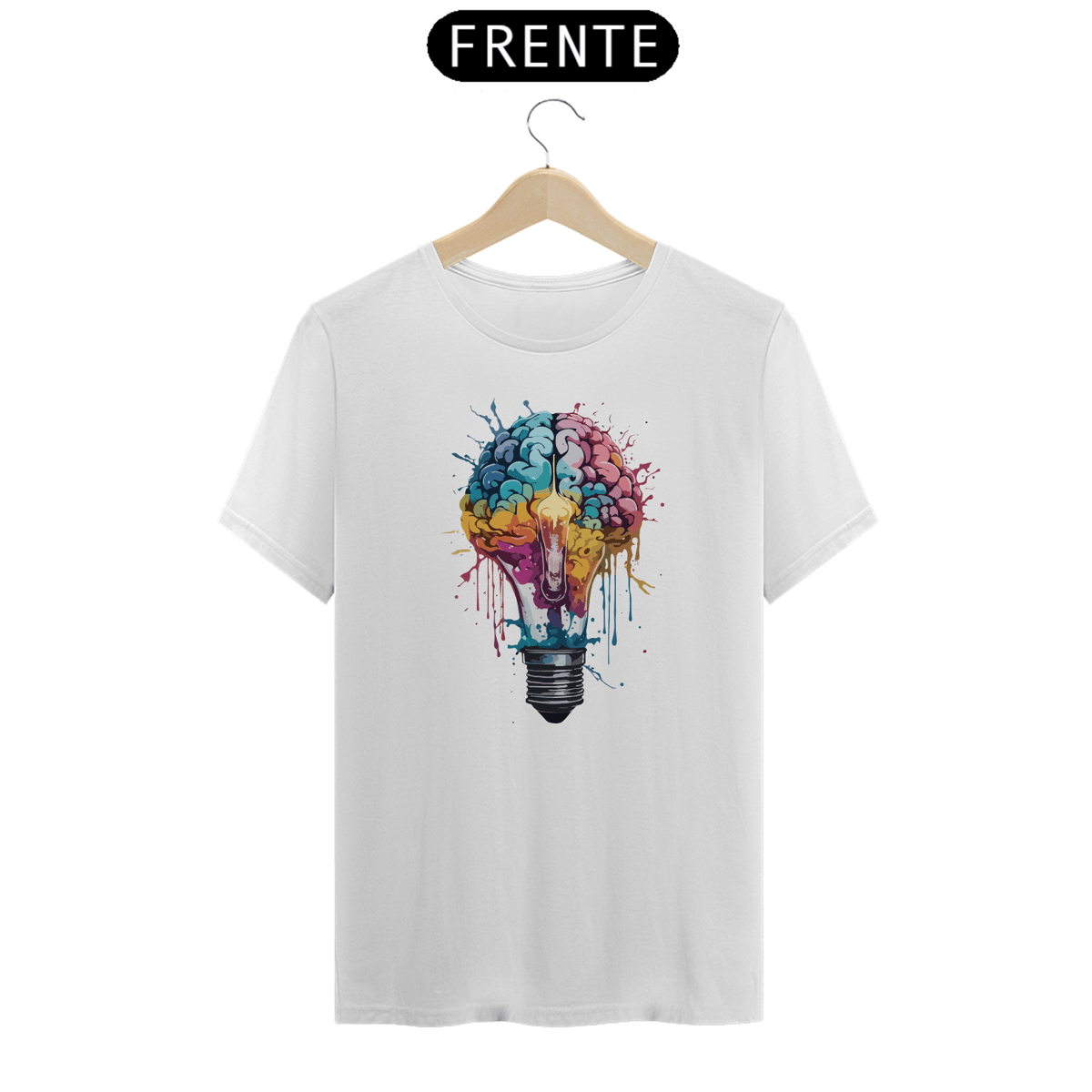 Nome do produto: LÂMPADA CEREBRAL - Camiseta Personalizada com Estampa Pop Art