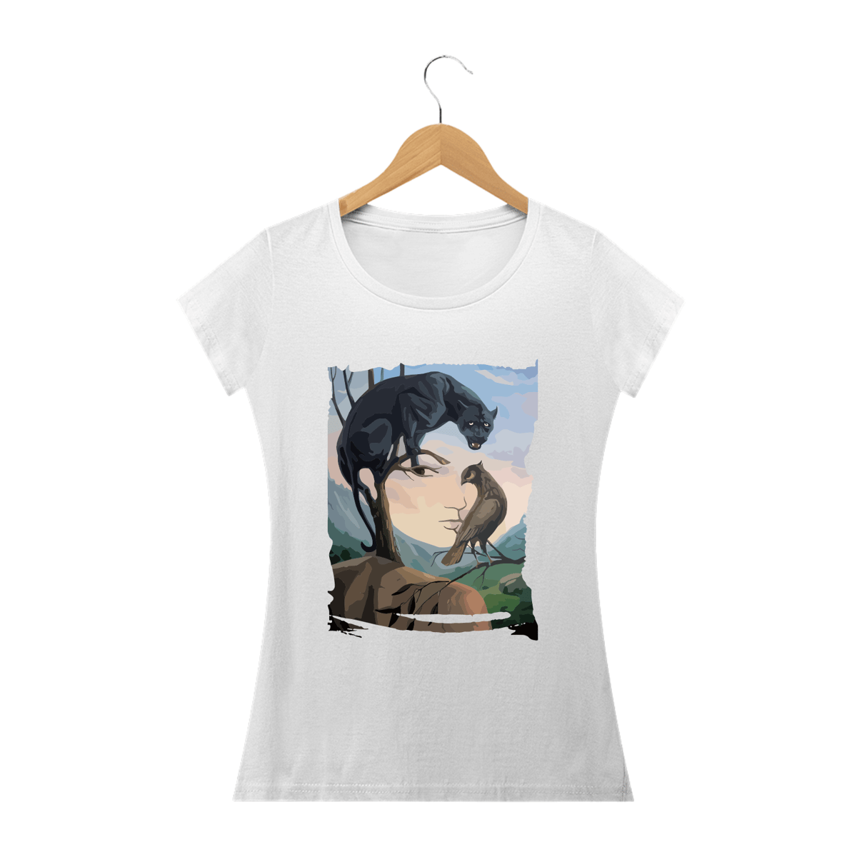 Nome do produto: OLHAR DA FLORESTA - Camiseta Personalizada com Estampa Alucinante