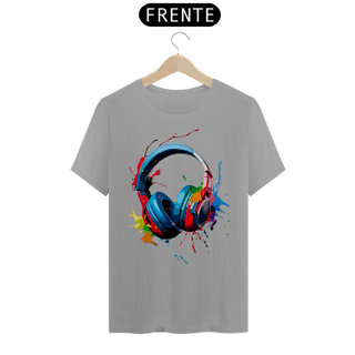 Nome do produto COLORFUL HEAD PHONES - Camiseta Personalizada com Estampa Geek