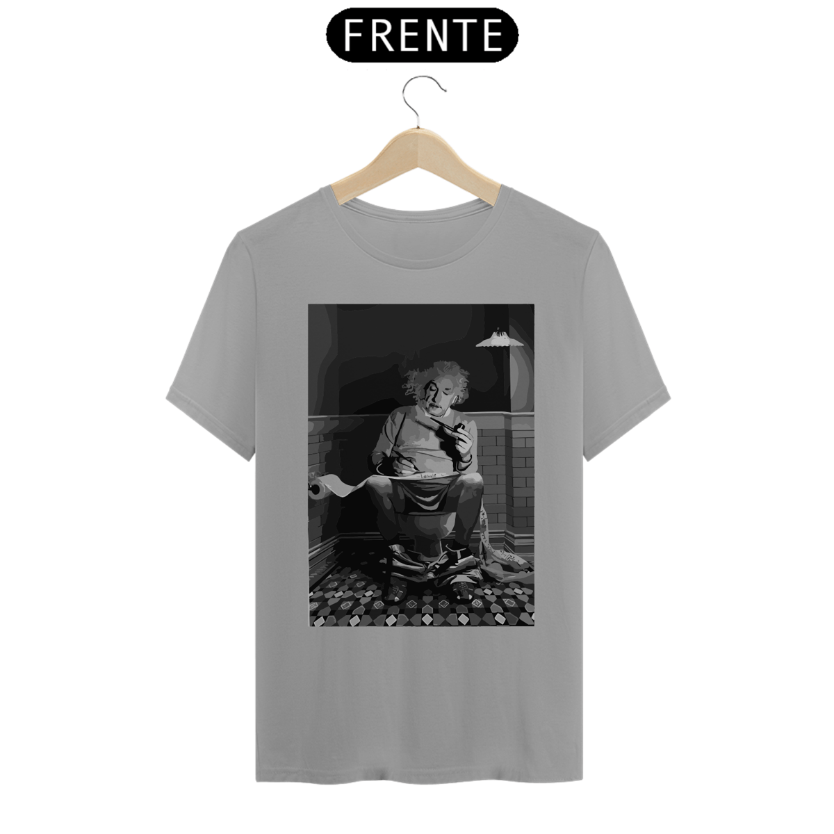 Nome do produto: EINSTEIN CAGANDO - Camiseta Personalizada com Estampa Geek