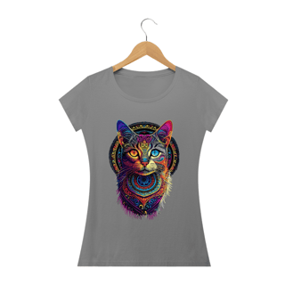 Nome do produto GATO INDIANO - Camiseta Personalizada com Estampa Zen