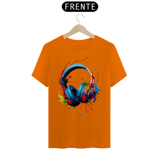 Nome do produto COLORFUL HEAD PHONES - Camiseta Personalizada com Estampa Geek