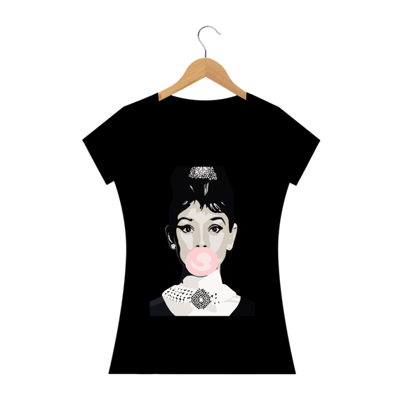 Camiseta Personalizada Feminina Estampa AUDREY HEPBUM Chiclete