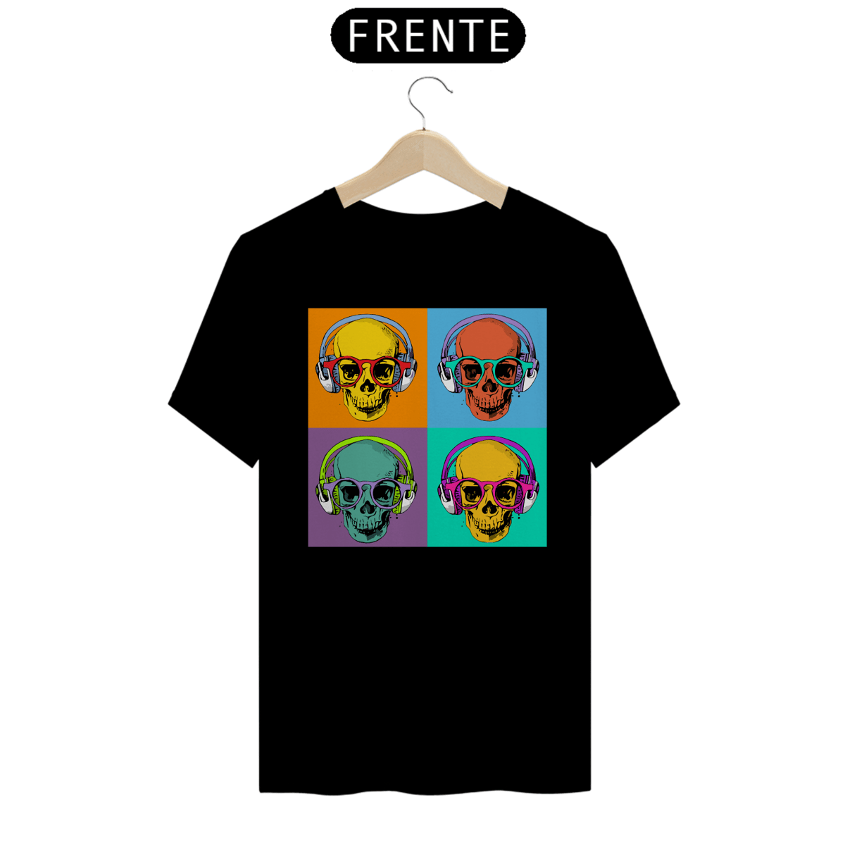 Nome do produto: Camiseta Personalizada Estampa CAVEIRAS NERD
