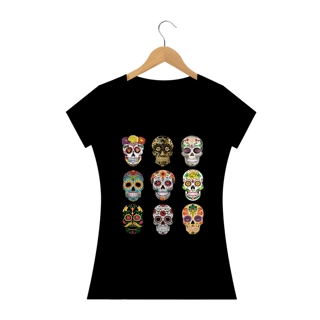 Nome do produto Camiseta Personalizada Feminina Estampa CAVEIRAS MEXICANAS 6V