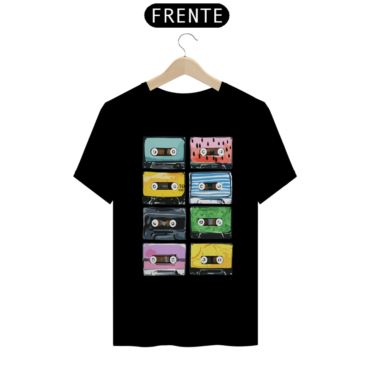 Nome do produto: Camiseta Personalizada Estampa FITAS K7