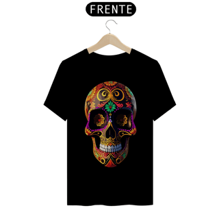Nome do produto CAVEIRA MEXICANA GREEN FLOWER - Camiseta Personalizada com Estampa de Caveira