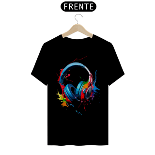 Nome do produto COLORFUL HEAD PHONES - Camiseta Personalizada com Estampa Geek