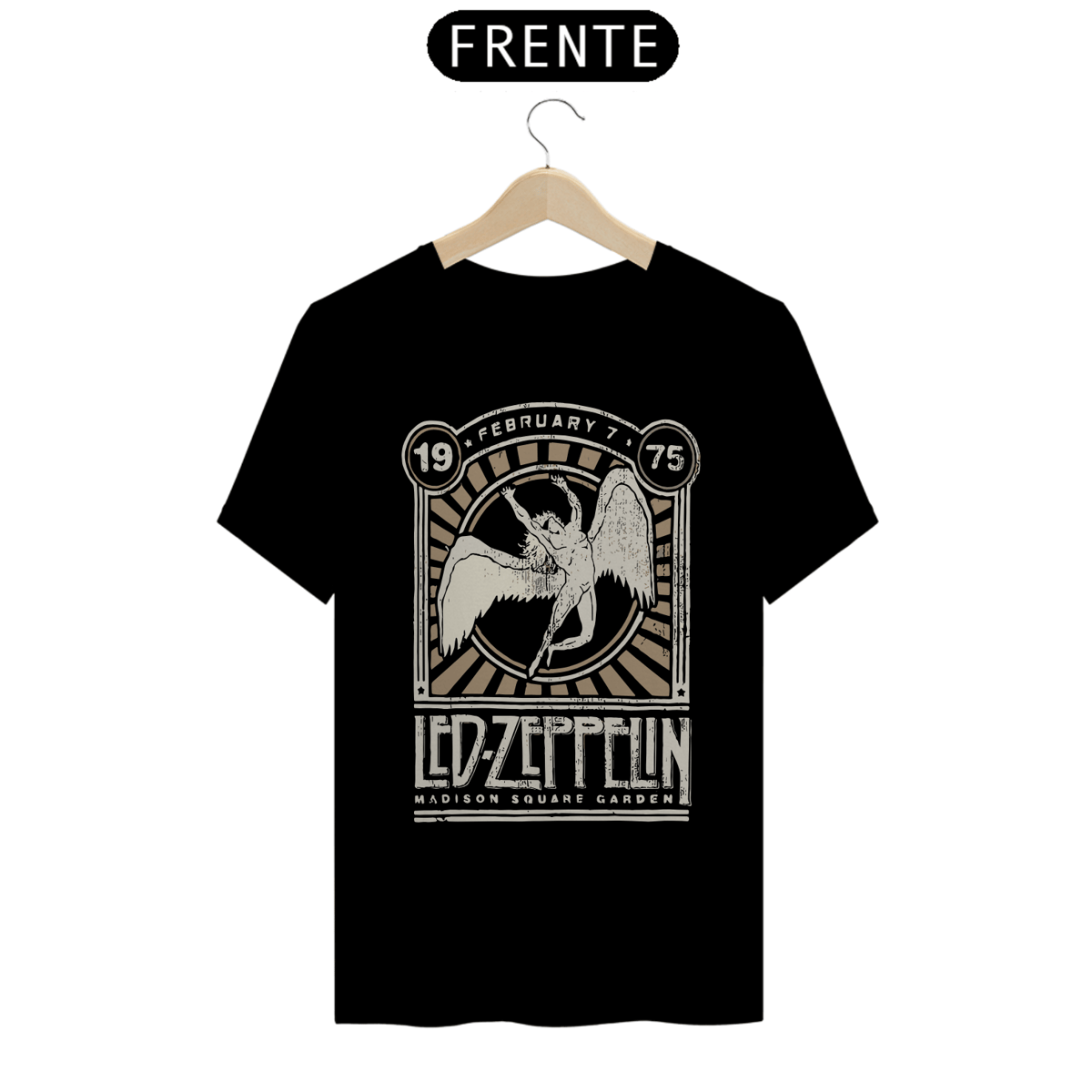 Nome do produto: LED ZEPPELIN MADSON SQUARE 1975 - Camiseta Personalizada com Estampa de Banda