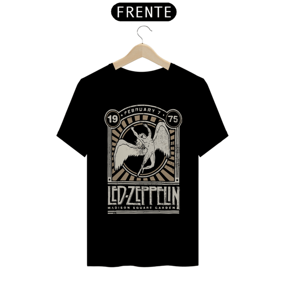 LED ZEPPELIN MADSON SQUARE 1975 - Camiseta Personalizada com Estampa de Banda