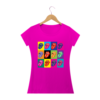 Nome do produto ROLLING STONES POP ART - Camiseta Feminina Personalizada com Estampa Pop Art
