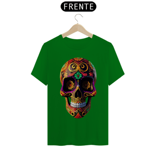 Nome do produto CAVEIRA MEXICANA GREEN FLOWER - Camiseta Personalizada com Estampa de Caveira