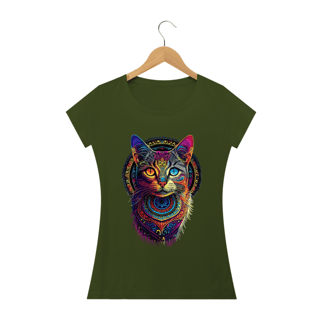 Nome do produto GATO INDIANO - Camiseta Personalizada com Estampa Zen