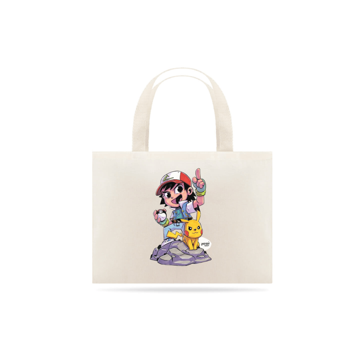 Nome do produto: Ecobag - Pika e Ash - Fan Art