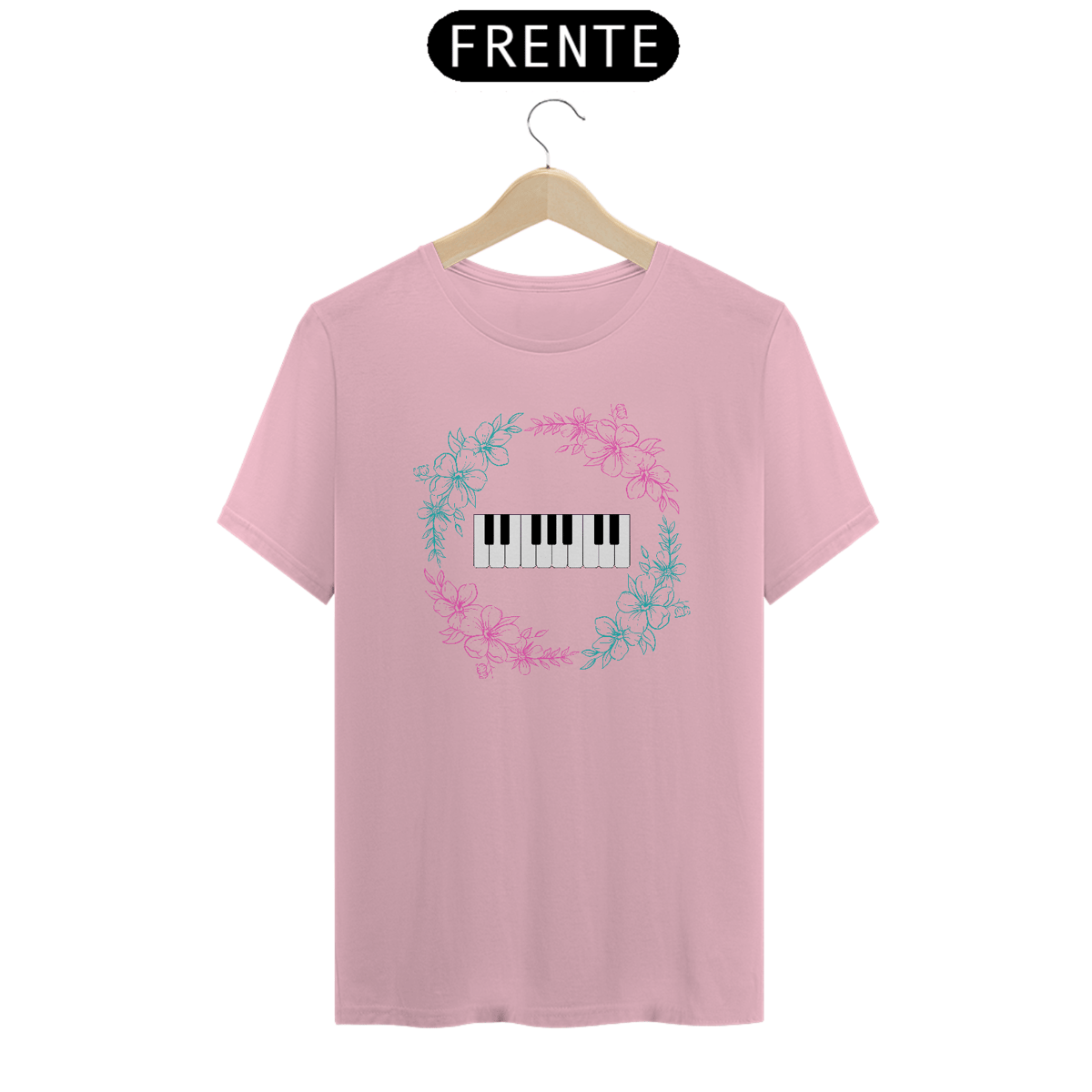 Nome do produto: Camisa Piano e Flores Vó Darke