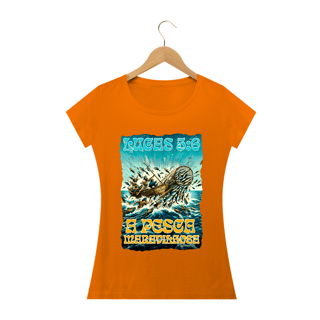 Nome do produto CAMISETA Pesca Maravilhosa - Lucas 5:6 (Camisa Feminina)