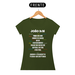 Nome do produto CAMISETA Amor imensuravel João 3:16 (Camiseta Feminina)