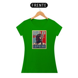 Nome do produto CAMISETA GOD is Supreme - Pop Art - (Camiseta Feminina)