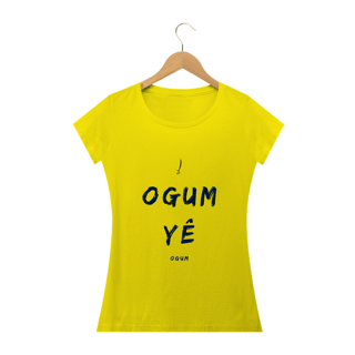 Nome do produto Camiseta Feminina Ògún Saudação Ògún Yè Ògún yè 100% Algodão Fio 24.1, 145g costura simples e gola ribana