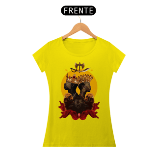 Nome do produto Camiseta Feminina Yansã e Xangô  - By Ziggy Artes 100% Algodão Fio 30.1 Malha Fria Gola Ribana Costura Reforçada 3X Sem Juros 