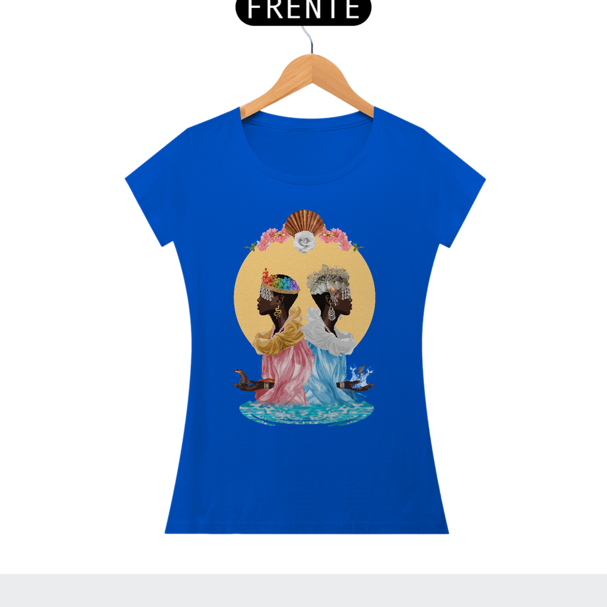 Nome do produto: Camiseta Feminina  Ewa e Yemanjá - By Ziggy Artes