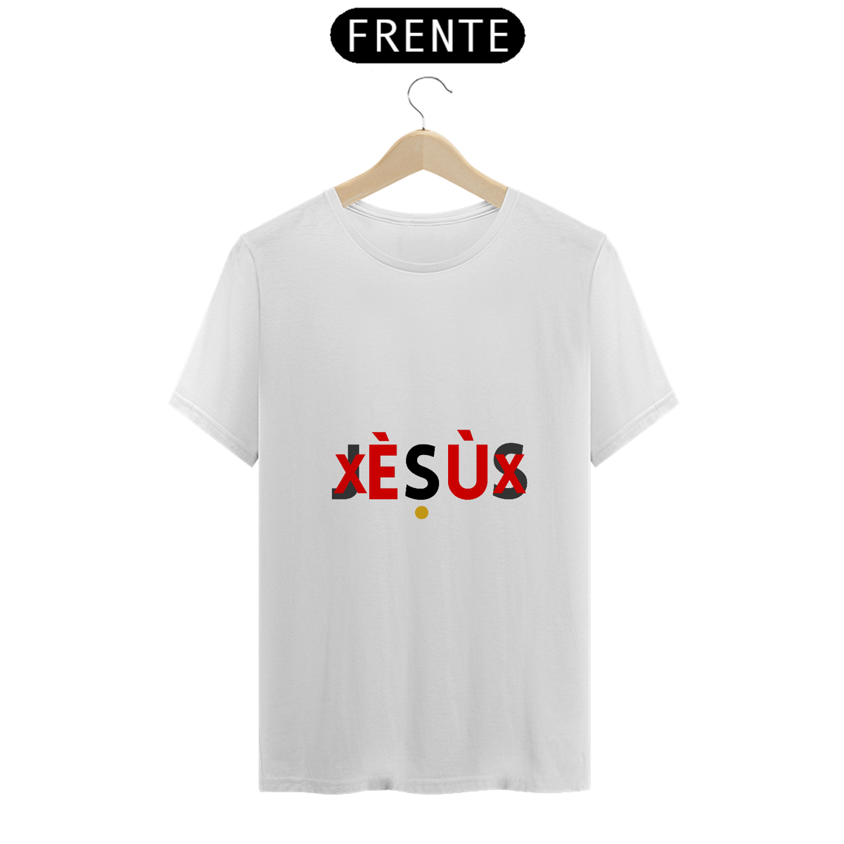 Nome do produto: Camiseta Masculina Exú (ÈSÙ) 100% Algodão Fio 24.1, 145g costura simples e gola ribana