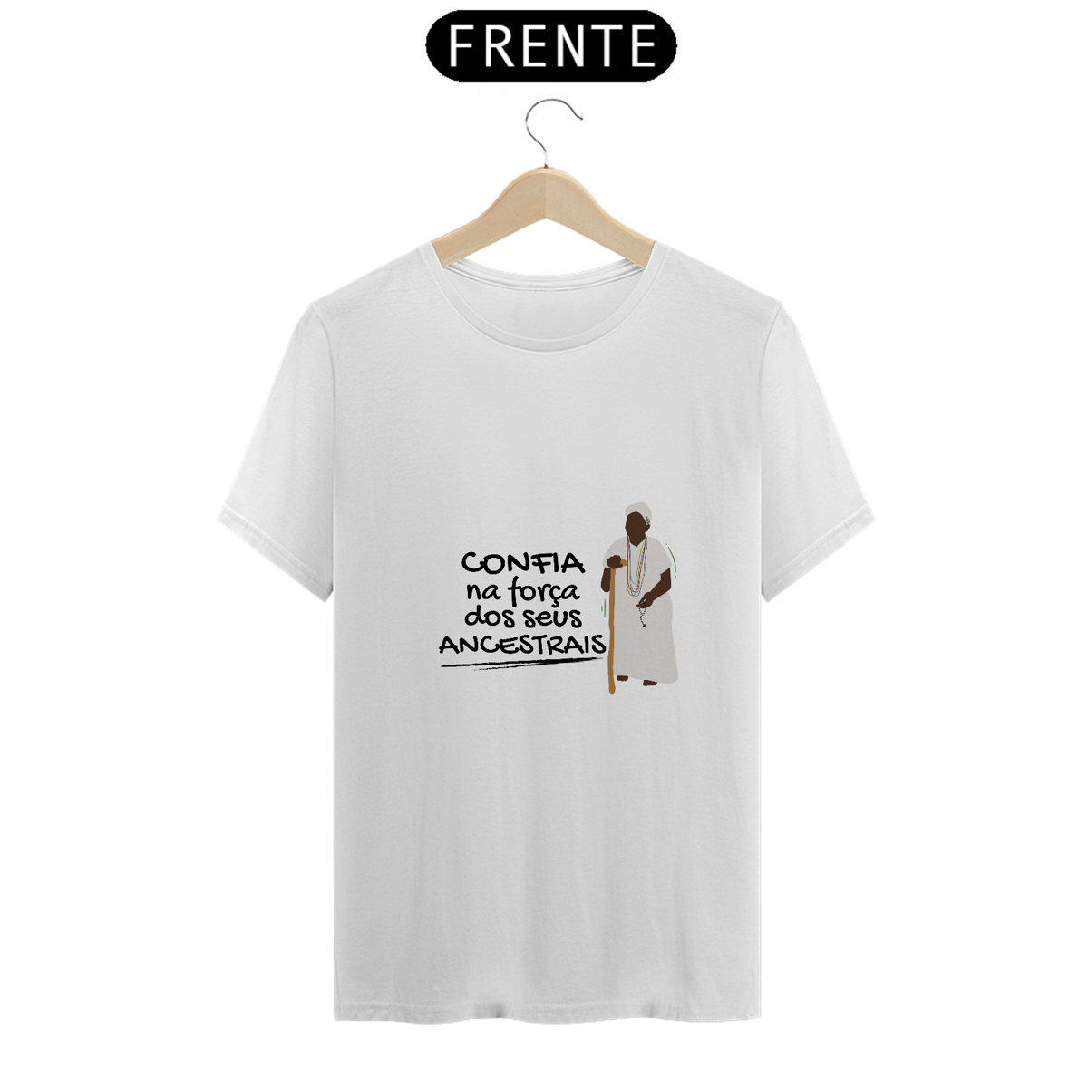 Nome do produto: Camiseta Preto Velho 100% Algodão Fio alta qualidade