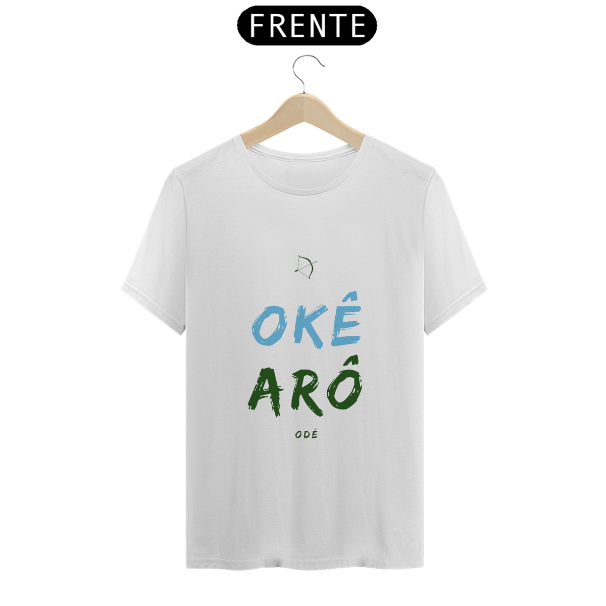 Nome do produto: Camiseta Masculina Ọ̀ṣọ́ọ̀sì Saudação Òkè Àró 100% Algodão Fio 24.1, 145g costura simples e gola ribana