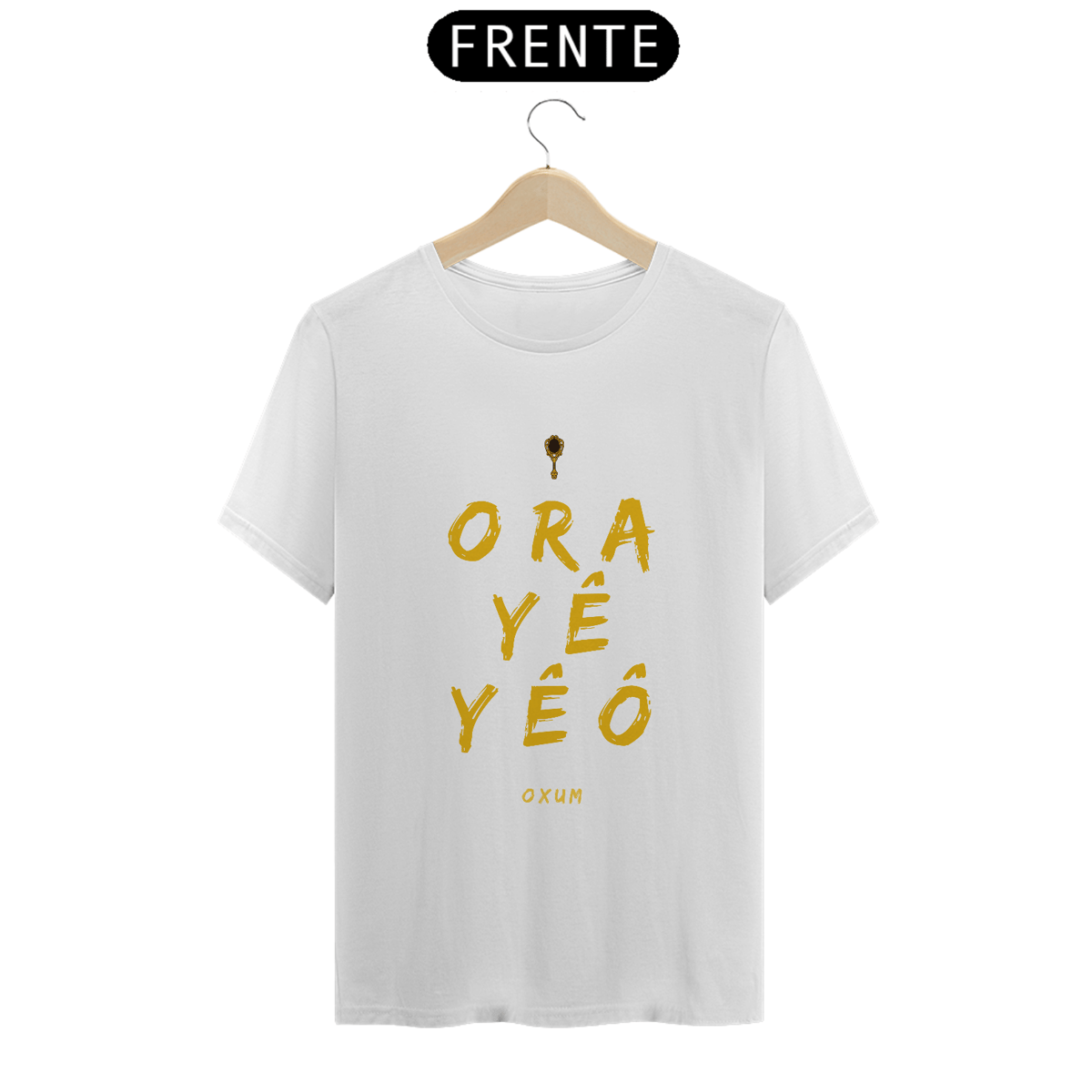 Nome do produto: Camiseta Masculina Osun Oxum - Saudação Òóré Yéyé Osun 100% Algodão Fio 24.1, 145g costura simples e gola ribana
