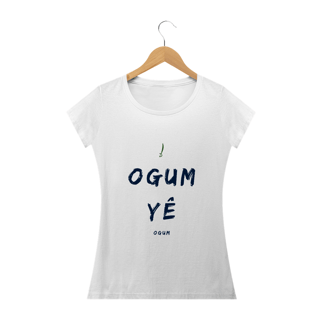 Nome do produto Camiseta Feminina Ògún Saudação Ògún Yè Ògún yè 100% Algodão Fio 24.1, 145g costura simples e gola ribana