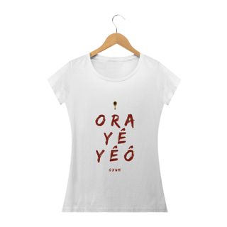Nome do produto Camiseta  Saudação Orixá Oxum - Orayêyê Oxum Baby Long Feminina Amarela
