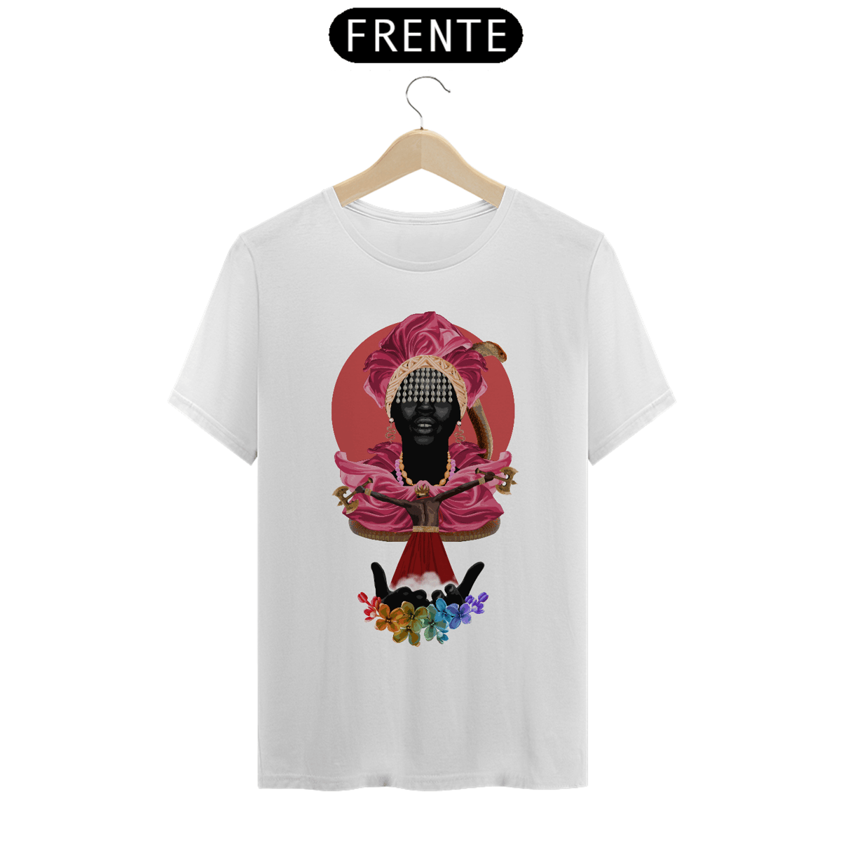 Nome do produto: Camiseta Unissex Ewa e Xangô - By Ziggy Artes 100% Algodão Fio 30.1 Malha Fria Gola Ribana Costura Reforçada 3X Sem Juros [Frete Grátis]