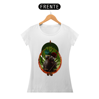 Nome do produto Camiseta Feminina Exu e Oxossi - By Ziggy Artes 100% Algodão Fio 30.1 Malha Fria Gola Ribana Costura Reforçada 3X Sem Juros [Frete Grátis]