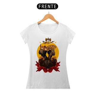 Nome do produto Camiseta Feminina Yansã e Xangô  - By Ziggy Artes 100% Algodão Fio 30.1 Malha Fria Gola Ribana Costura Reforçada 3X Sem Juros 