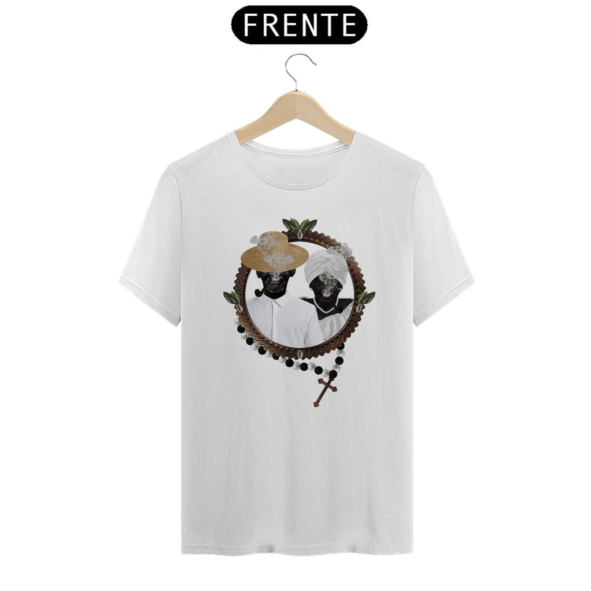 Nome do produto: Camiseta Preto Velho e Preta Velha Algodão Fio 30 