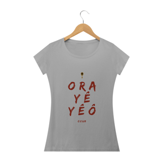 Nome do produto Camiseta  Saudação Orixá Oxum - Orayêyê Oxum Baby Long Feminina Amarela