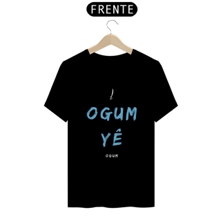 Nome do produto Camiseta Masculina Saudação Ògún-  Ògún Yè 100% Algodão Fio 24.1, 145g costura simples e gola ribana