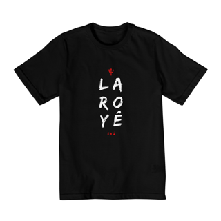 Nome do produto Camiseta Exu Saudação Laroyê Exu Infantil 100% Algodão Fio 30.1, 165g com costura reforçada de alta qualidade