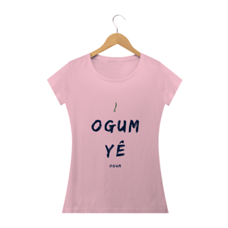 Nome do produto Camiseta Feminina Ògún Saudação Ògún Yè Ògún yè 100% Algodão Fio 24.1, 145g costura simples e gola ribana