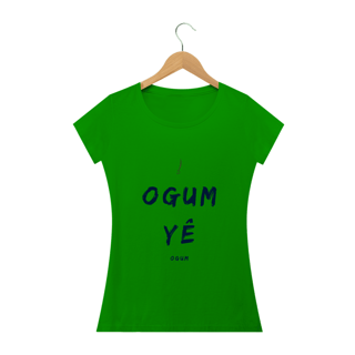 Nome do produto Camiseta Feminina Ògún Saudação Ògún Yè Ògún yè 100% Algodão Fio 24.1, 145g costura simples e gola ribana