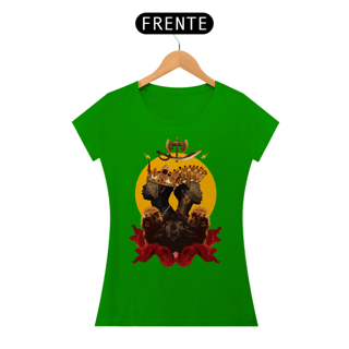 Nome do produto Camiseta Feminina Yansã e Xangô  - By Ziggy Artes 100% Algodão Fio 30.1 Malha Fria Gola Ribana Costura Reforçada 3X Sem Juros 