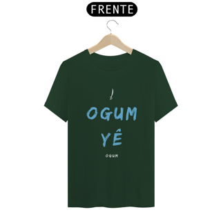 Nome do produto Camiseta Masculina Saudação Ògún-  Ògún Yè 100% Algodão Fio 24.1, 145g costura simples e gola ribana