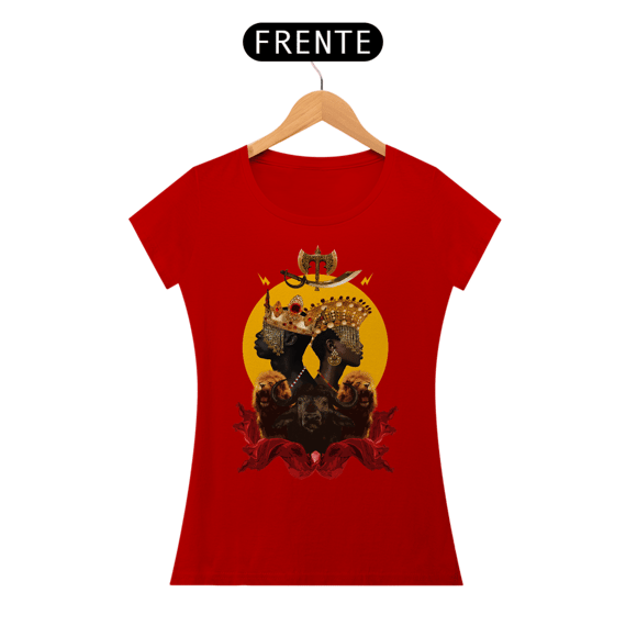 Camiseta Feminina Yansã e Xangô  - By Ziggy Artes 100% Algodão Fio 30.1 Malha Fria Gola Ribana Costura Reforçada 3X Sem Juros 