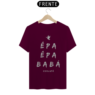 Nome do produto Camiseta Masculina Òrìsànlá- Saudação Epa Epa Bàbá 100% Algodão Fio 24.1, 145g costura simples e gola ribana
