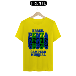 Nome do produto CAMISETA AMARELA - PENTA CAMPEÃO 58-62-70-94-02