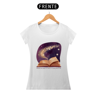 Nome do produto Camiseta Baby Long Between the pages of a book is a lovely place to be (Entre as páginas de um livro há um lugar encantador para se estar)